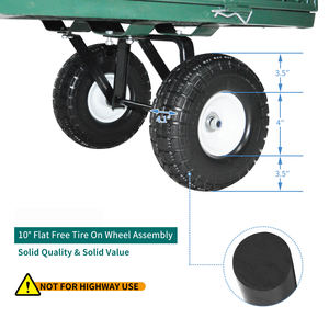 भारी शुल्क उपयोगिता वैगन ट्रोली बड़ी लोड क्षमता स्टील मेष गार्डन कार्ट जिसमें हटाने योग्य पक्ष रोल कंटेनर संरचना के साथ - Product Image 2