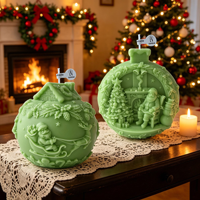 Bougie en cire de soja de style nordique faite à la main, 9 cm, design tridimensionnel, pour cadeau de Noël, décoration de la maison