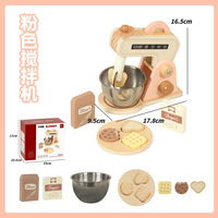 Jouets de cuisine en bois rose pour enfants en gros, ensemble Montessori cafetière, grille-pain, mixeur, jeu d'imitation pour tout-petits