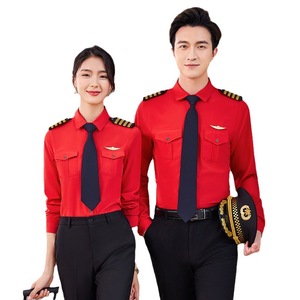 Airline Uniform White Shirt With Epaulettes For Women And Men Workwear Pilot Style Slim Fit Polyester Fiber - Product Image 5