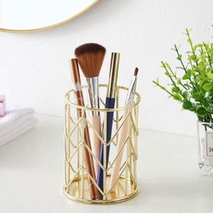 New Design Office Desk Organizers Desktop Metal Flower Pen Holder with WIRE MESH <b>ROSE</b> Gold Magnet Pen Bin Pencil Cup Holder - Product Image 4