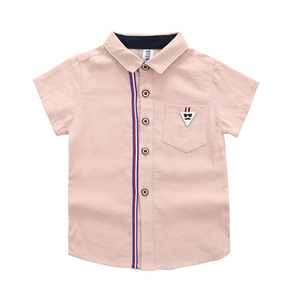 Chemise pour bébé garçon, style tendance, été, manches courtes, coton imprimé, bouton, poche, douce, décontractée - Product Image 3