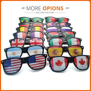 Gafas de Sol para Fanáticos de Fútbol, 32 Pegatinas de Banderas, Agujero Pequeño, Negro Gris, Impermeables, Recuerdos para Fiestas, Eventos Deportivos y Celebraciones - Product Image 2