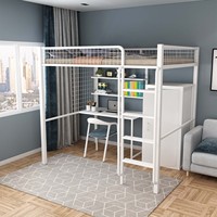 JZD dortoir chambre à coucher meubles lit superposé avec bureau et étagère et matelas Loft lits métalliques