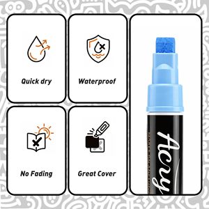 Rotulador Acrílico de 10 mm, 12 Colores, Tinta Permanente Impermeable, Rotulador Jumbo para Pósteres, Punta Oblicua/Plana, Logotipo Personalizado, Papelería, Precio de Fábrica - Product Image 5