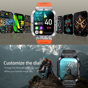 K57 PRO 1.96 pouces IPS 100 + plusieurs modes d'exercice 400mAh grande batterie BT appel musique Reloj Inteligente Hombre montre intelligente pour hommes - Product Image 3