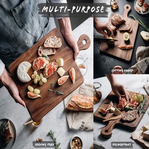Planche à découper avec manche en bois d'acacia et noyer noir américain Dessus de <span class=keywords><strong>table</strong></span> de restaurant pour le pain <span class=keywords><strong>Plateau</strong></span> à pizza - Product Image 5