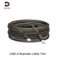 Cable Repetidor USB 2.0 Activo DFX de 15m, Cable de Datos Premium de Cobre Estañado Tipo A Macho a Macho para Conexión a Máquinas Host