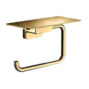 Ensemble d'accessoires de salle de bain sur mesure en alliage de zinc, finition or brossé, porte-papier toilette et porte-serviettes pour salles de bain modernes - Product Image 5