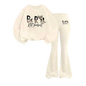 Completo 2 Pezzi per Bambine: <span class=keywords><strong>Felpa</strong></span> Larga con Stampa <span class=keywords><strong>Leopardata</strong></span> e Scritta e Pantaloni a Zampa per Ragazze di 10 Anni - Product Image 4