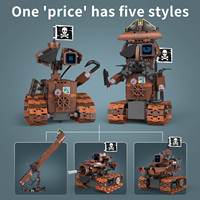 Juego de Juguetes de Construcción de Robots Wall-E con Control Remoto Pirata 5 en 1, Programación por APP, Ensamblaje de Plástico ABS Eléctrico Personalizable