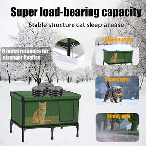 Nouvelle maison chauffante pour chat et tapis pour animaux de compagnie, hiver, pour l'extérieur, abri isolé pour chat avec chauffage, lit chauffant pour chat imperméable - Product Image 4