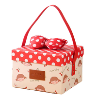 Boîtes rigides en carton gris recyclables avec logo personnalisé, pelliculage mat, forme sur mesure, motif à pois de dessin animé pour les fêtes, pour le stockage alimentaire