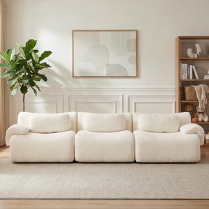 Contemporary Three-Seater Modular Sectional Sofa Vacuum Packed Chenille Pillow Back No Assembly Leisure Couch for Living Room - Product Image 1