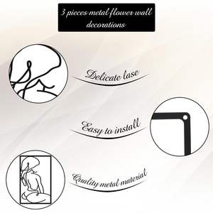 Art mural <span class=keywords><strong>minimaliste</strong></span> abstrait en métal pour <span class=keywords><strong>femme</strong></span>, <span class=keywords><strong>dessin</strong></span> au trait, décoration murale à une ligne, décoration murale à suspendre pour la maison - Product Image 5