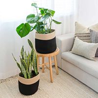 Panier à plantes en jute tressé léger, capacité 10-20L, couvercle de pot d'intérieur, bac de rangement bohème, organisateur 11"X11", décoration maison