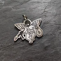 Pendentifs collier ailes d'ange noires pour hommes et femmes, breloques pour sac, accessoires de bijoux DIY