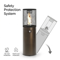 Chauffe-terrasse extérieur au gaz sur pied en acier inoxydable avec logo personnalisé, design moderne, portable, pour mariages et fêtes