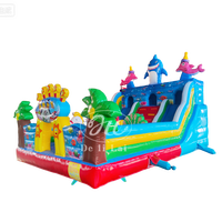 Château sautant gonflable de Noël personnalisé, toboggan gonflable et château sautant pour les enfants commerciaux