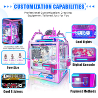 Easyplay Factory Machine à griffes commerciale à monnayeur pour 4 joueurs, jeu de grue d'arcade pour peluches, pour centre commercial