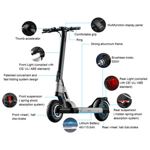 Scooter Eléctrico todoterreno para adultos, nuevo diseño, <span class=keywords><strong>500</strong></span> vatios, rueda grande, Elektrik - Product Image 2