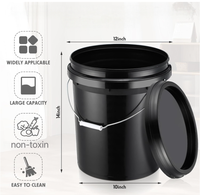 Label Kustom Ramah Lingkungan, Wadah Cat/Drum Air Anti Bocor dari PP dengan Tutup Daur Ulang Kapasitas 18 Liter