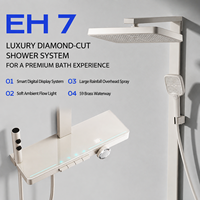 Système de douche de luxe en laiton avec affichage numérique de la température, pommeau de douche pluie à LED et douchette à main pour salle de bain - Vente en gros