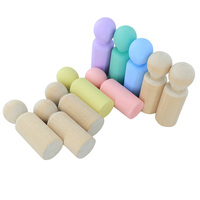 Ornements cadeaux écologiques, poupées en bois massif naturel, sans bavures, figurines vierges pour bricolage, jouets éducatifs de peinture parent-enfant