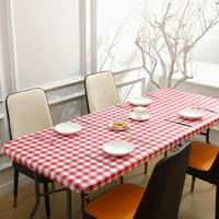 Housse de table extérieure anti-poussière en flanelle avec bande élastique, nappe de pique-nique imprimée 4FT/6FT avec élastique