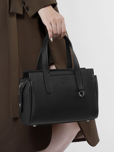 Sac fourre-tout en cuir de vachette marron de grande capacité pour dames bandoulière réglable amovible en cuir de vachette véritable pour l'été et l'hiver - Product Image 5