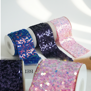 Cinta de Lentejuelas de 75 mm, Cinta de Terciopelo de una Cara de Color Sólido para Lazos para el Cabello, Manualidades, Embalaje de Regalos - Product Image 1