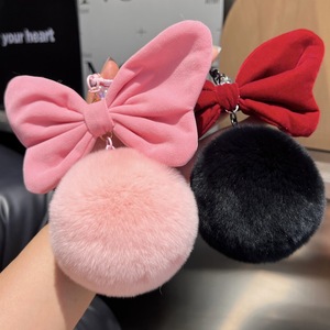 Boule bouffante en <span class=keywords><strong>fourrure</strong></span> floue avec grand nœud <span class=keywords><strong>porte</strong></span>-clés <span class=keywords><strong>pompon</strong></span> en peluche voiture fleur vraie <span class=keywords><strong>fourrure</strong></span> dessin animé sac pendentif coeur <span class=keywords><strong>pompon</strong></span> <span class=keywords><strong>porte</strong></span>-clés - Product Image 2