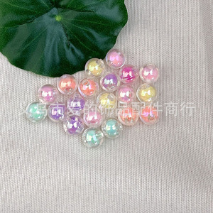 Perles acryliques rondes transparentes, couleur AB irisée, pour la fabrication de bijoux, perles en vrac, été 2021, origine Yiwu - Product Image 2