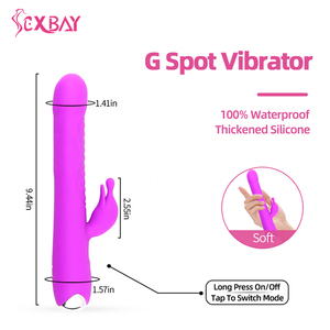 Sex sex brand custom silicone doppio G-spot coniglio vibratore femminile giocattoli del sesso ragazza coniglio vibratore per il letto - Product Image 4