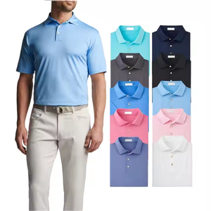 เสื้อโปโลผู้ชายลำลองสำหรับออกกำลังกายฤดูร้อนปี 2024 สไตล์สตรีทแวร์ ฟิตเนส ผ้าสี่ทิศทาง ยืดได้ สกรีนโลโก้ได้ เสื้อโปโลผ้าฝ้ายสำหรับตีกอล์ฟ ไซส์ใหญ่ - Product Image 1