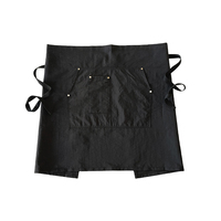 Tablier sans manches mi-longueur personnalisable avec logo, résistant aux taches, réutilisable, en polyester, pour chef, restaurant, serveur, uniforme de travail mi-coupe