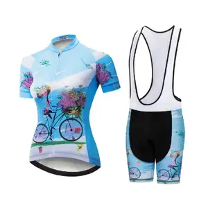 カスタムデザインサイクリング服女性自転車服半袖サイクリングジャージー自転車サイクリングユニフォーム