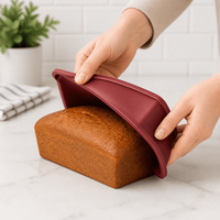 Moule à pain rectangulaire en silicone antiadhésif 21,5 cm, réutilisable, résistant à la chaleur, pour pain, toast, gâteau, cuisson au four