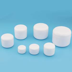 Pot de crème en plastique blanc avec couvercle à rebord argenté 10g-200g Emballage cosmétique Skincare pour crème et lotion pour les yeux - Product Image 4