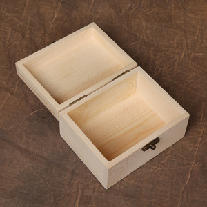 Pine wood flip-top jewelry <b>box</b>, wooden <b>gift</b> and decorative <b>box</b>, solid wood <b>box</b> <b>for</b> <b>bracelets</b> and jewelry. - Product Image 2