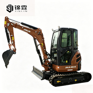 Miniexcavadora de 3.5 Toneladas con Motor Diésel, Certificación EPA, Excavadora Hidráulica Pequeña con Orugas, Accesorios, Cabina Cerrada con Aire Acondicionado, Cero Cola - Product Image 1
