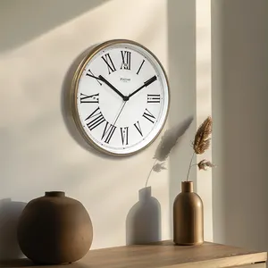 بيع بالجملة تصميم المعدات الأصلي رقم الروماني الكلاسيكي تصميم التصميم الأصلي تصميم المصنع ساعات حائط من الكوارتز 8.7 بوصة ديكور داخلي ساعة مخصصة