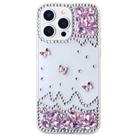 Coques de téléphone portable de luxe pour femmes, avec paillettes 3D, brillants, pierres précieuses transparentes, cristaux brillants, diamants, protection contre les chocs