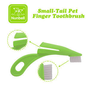 Nunbellpets Salud Dental Oral Cepillo de dientes para mascotas Cerdas de nailon triples de tres lados Cepillo de limpieza de dientes de perro y gato Hecho de poliéster - Product Image 2