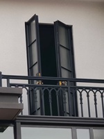Puerta de Vidrio con Marco Estrecho de Aleación de Aluminio con Rotura de Puente Térmico BOCHARM, Diseño Gráfico Moderno con Rejilla Exterior y Aislamiento Térmico