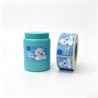 Étiquette personnalisée en vinyle auto-adhésif imperméable pour pot de lingettes pour bébé, impression privée, logo personnalisé, promotion alimentaire