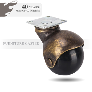 1,5 "und 2" Antik Messing Vintage <span class=keywords><strong>Ball</strong></span> <span class=keywords><strong>Caster</strong></span> Kleine runde Kugelform PP <span class=keywords><strong>Caster</strong></span> Wheel - Product Image 2