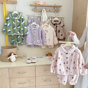 Ensemble de vêtements de maison pour enfants, cardigan en polaire flocon de neige pour garçons et filles, <span class=keywords><strong>pyjama</strong></span> en <span class=keywords><strong>velours</strong></span> épais et chaud, antibactérien, à manches longues - Product Image 3