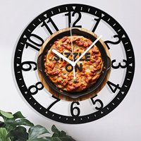 Horloge murale ronde simple en fer de 25 cm, design moderne, mouvement silencieux