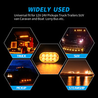 8 LED Warnleuchte für Auto, Notfall-Bremsleuchte, LKW-Anhänger-Blinkleuchte, LED Seitenleuchte, Gelb, 12V-24V, Blinklicht